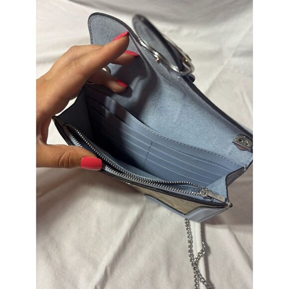 NWOT Coach Georgie Crossbody In Signature Canvas Light Khaki/marble Blue - Picture 4 of 5